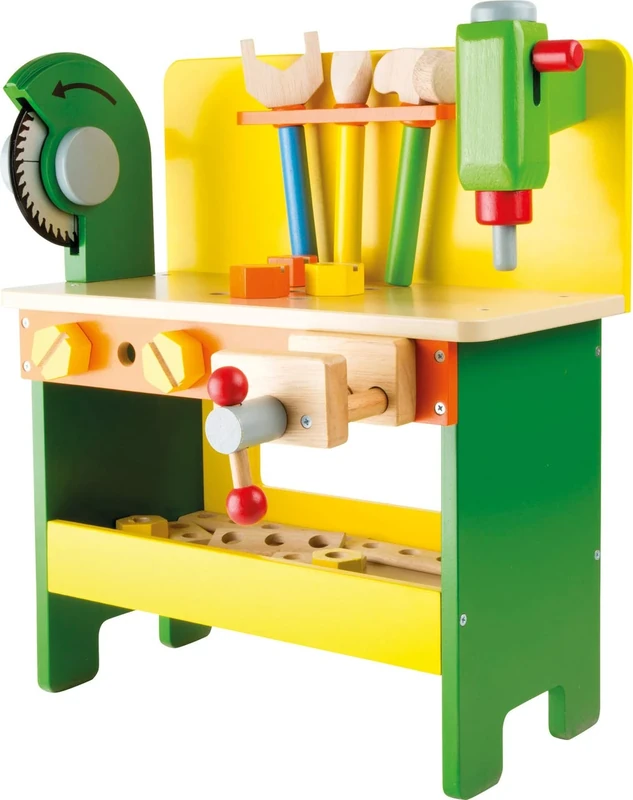 small foot 1538 Workbench "Christian" made of wood, wooden toys incl. screws, nuts and perforated boards, from 3 years old