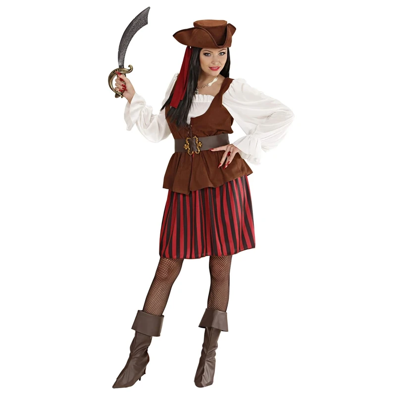 Ladies High Sea Pirate Lady Costume Small UK 8-10 for Buccaneer Fancy Dress