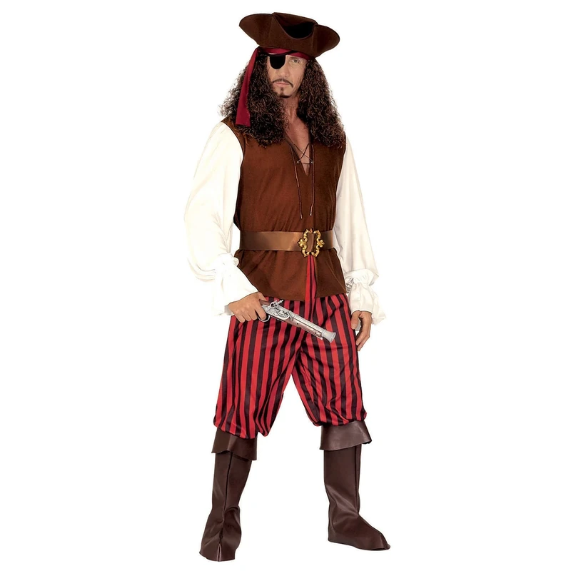 Mens High Sea Pirate Man Costume Large UK 42/44" for Buccaneer Fancy Dress