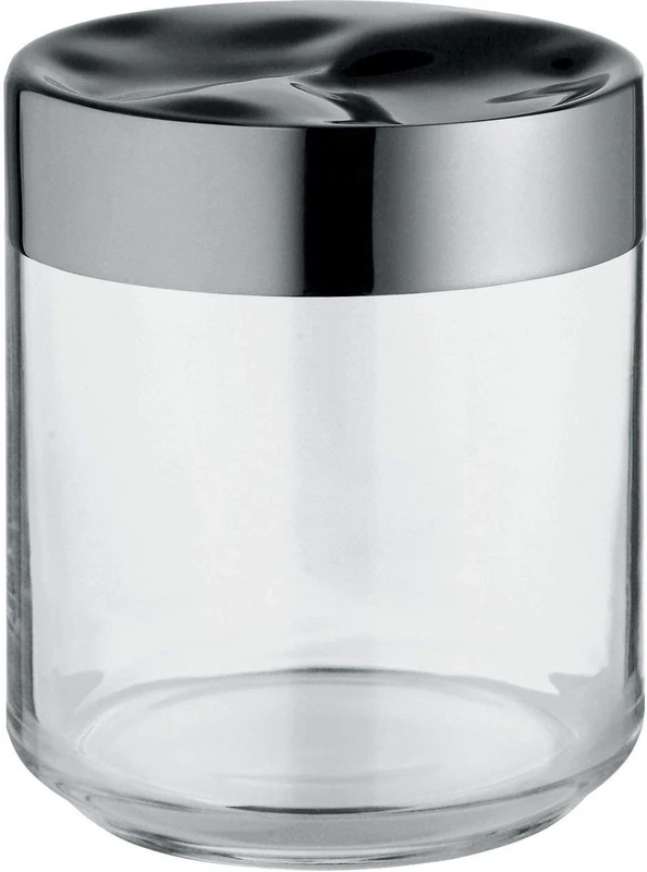 Alessi Julieta LC08 - Design Hermetic Kitchen Jar, Glass Body with Stainless Steel 18/10 Lid, 75 cl