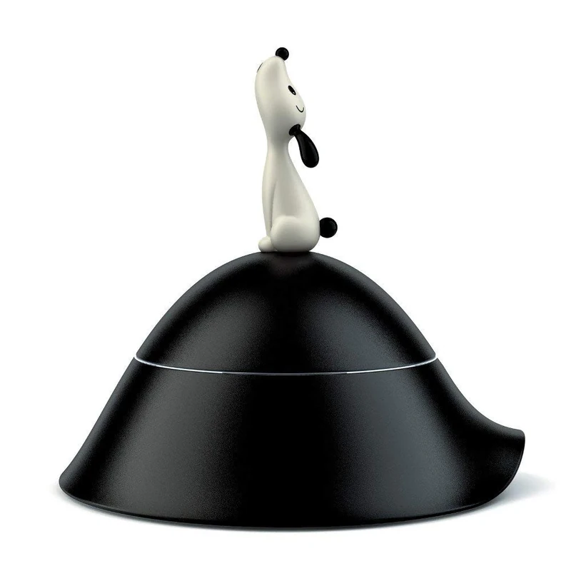 A Di Alessi Lulà Dog Bowl with Lid, Black