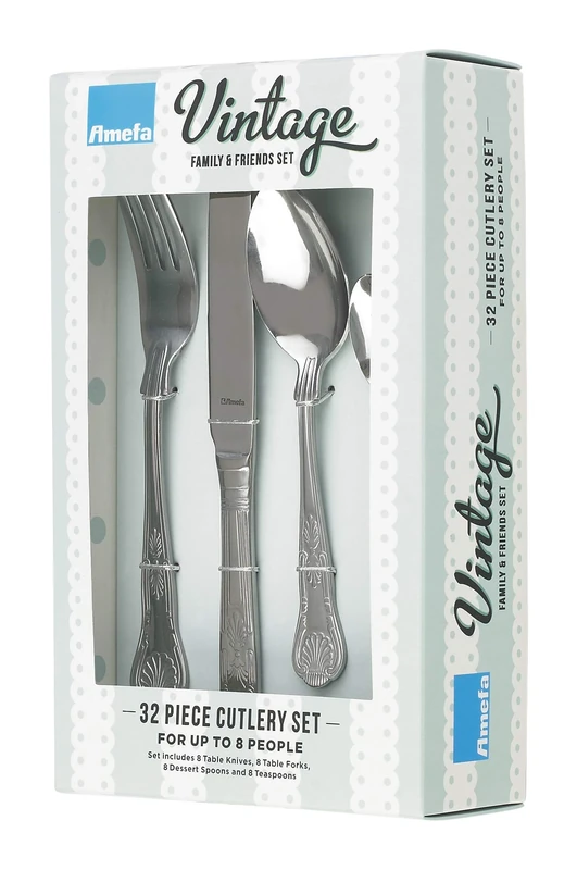 Amefa Kings Stainless Steel Cutlery Set 32 Piece 8 Person