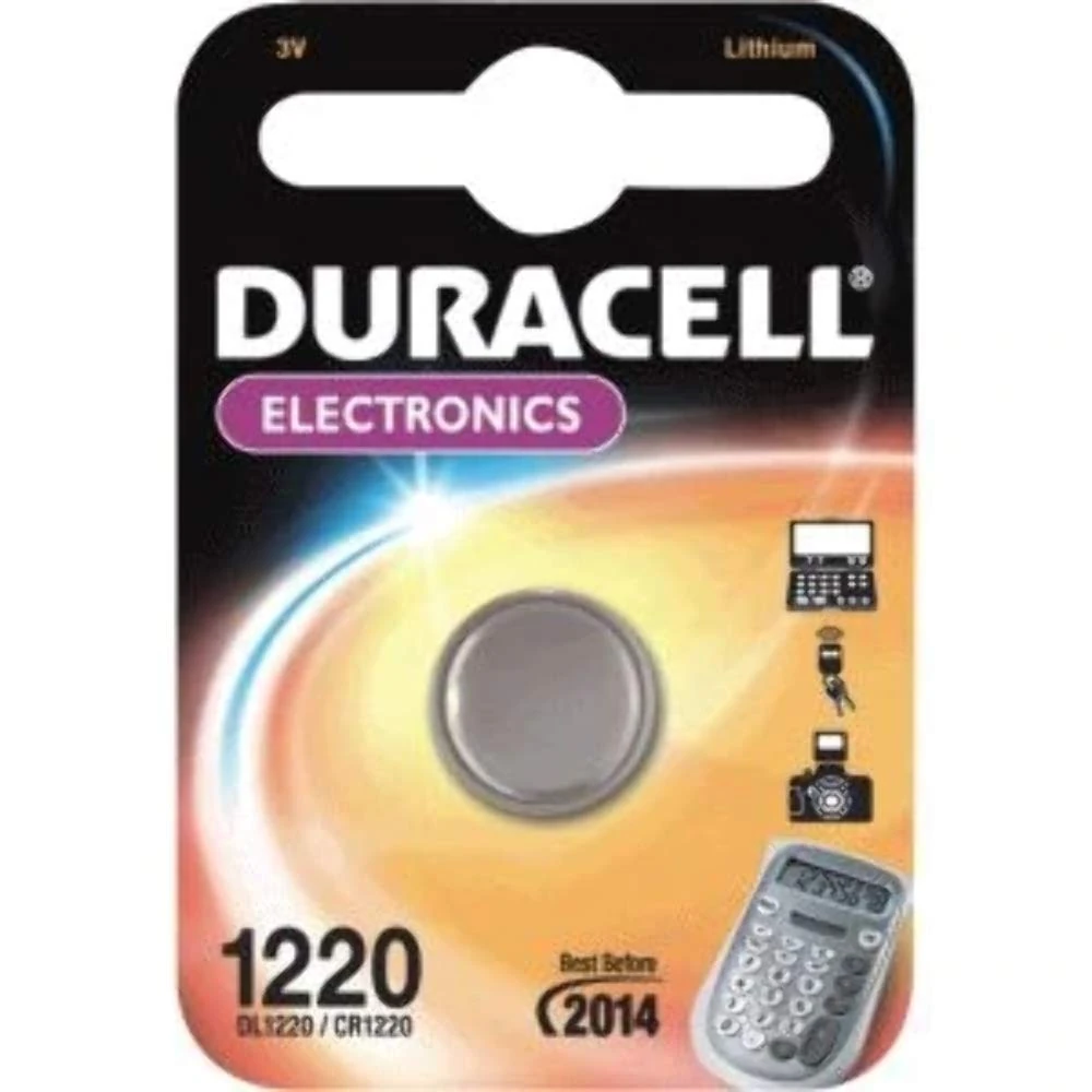 Duracell 1220 Household Single-Use Battery, CR1220 Lithium 3 V, Button/Coin, 1 Piece