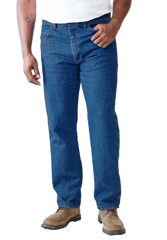 Wrangler Men's Rugged-wear Relaxed-fit Stretch Flex Denim Jean????????????? ??? ?? ???? ?rugged-wear ??????? jeans, Stonewashed, 38W 30L UK