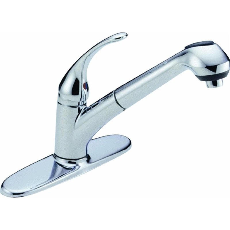 Delta Foundations B4310LF Single Handle Pull-Out Kitchen Faucet, Chrome