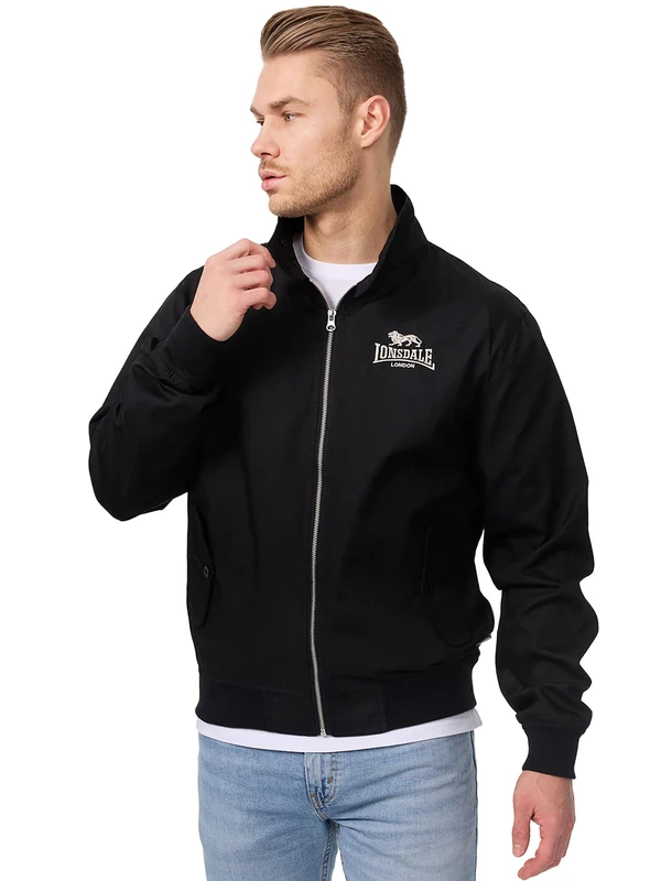 Lonsdale Men's Harrington Jacket - Black, Medium