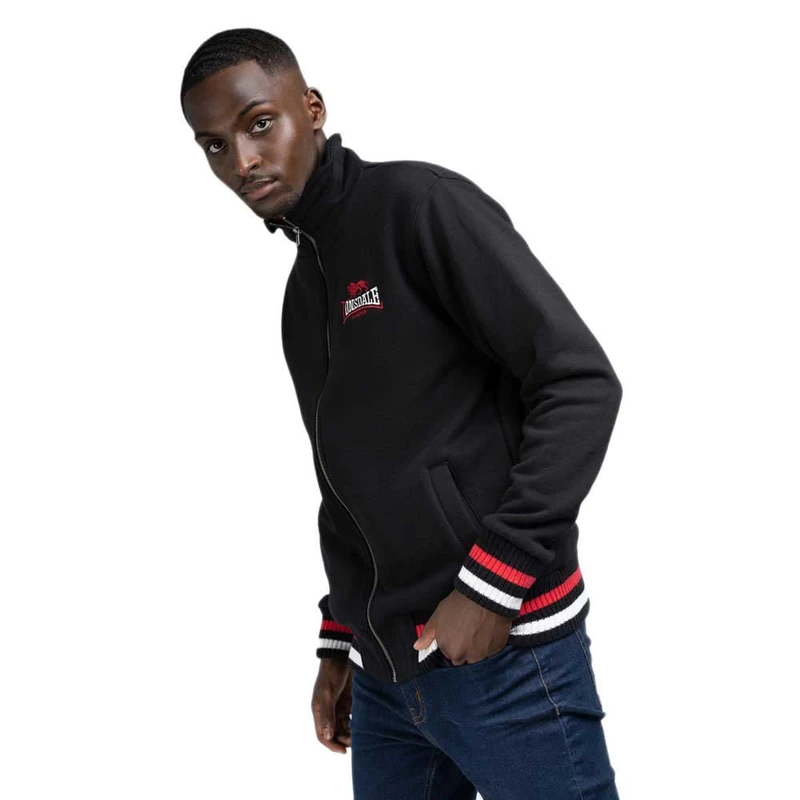 Lonsdale Men's Dover Zip Sweat Jacket - Black, Small