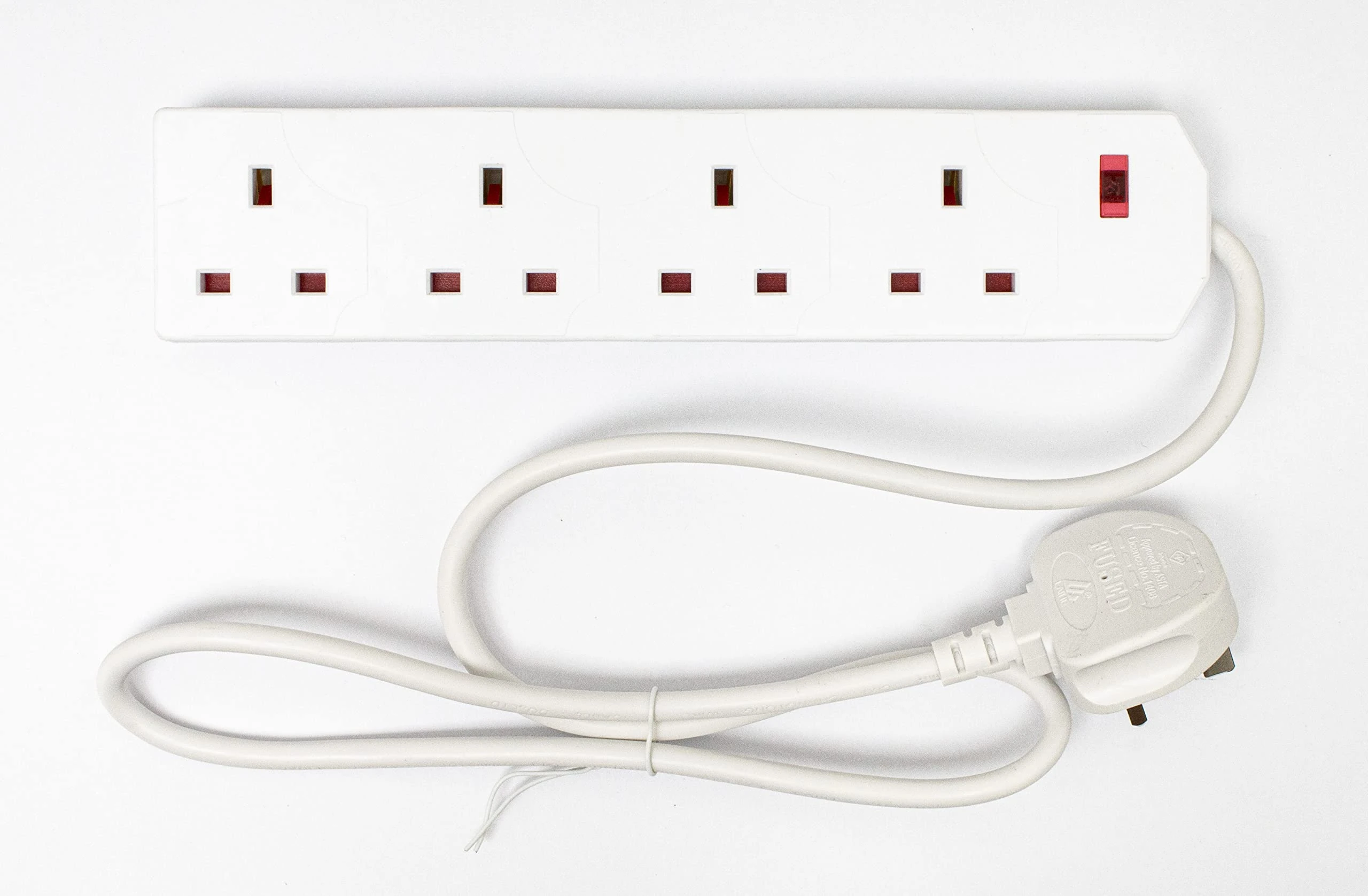 Daewoo Extension Lead, 4 Gang, 1 Metre, White