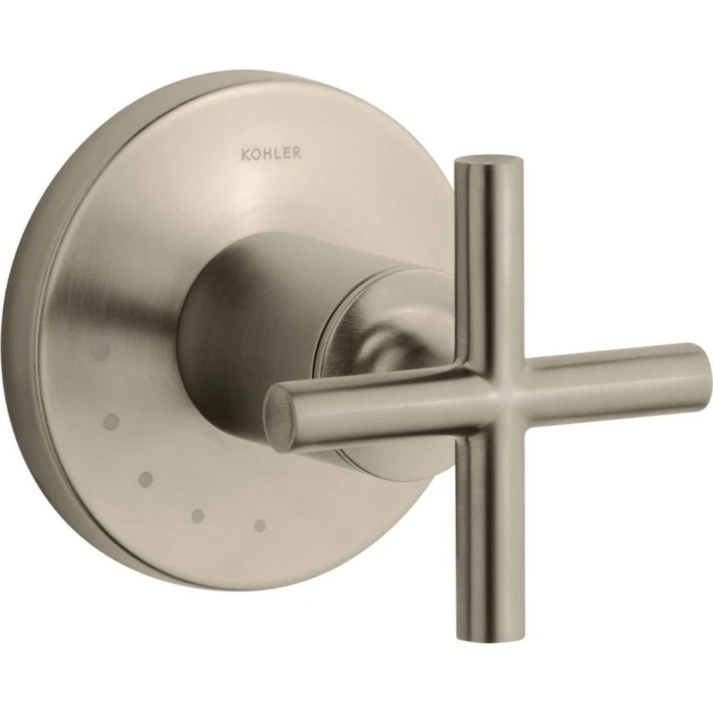 KOHLER K-T14490-3-BV Purist Volume Control Valve Trim with Cross Handle, Valve Not Included, Vibrant Brushed Bronze