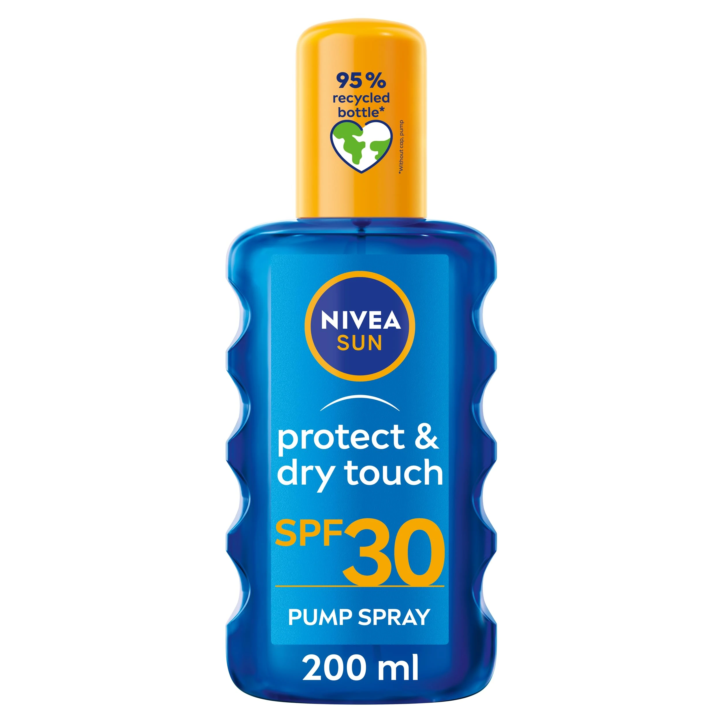 NIVEA SUN Protect & Dry Touch Invisible Sun Spray SPF 30 (200 ml), Water-Resistant Sun Oil, Immediate Protection against UVA & UVB Rays, Transparent/No White Marks