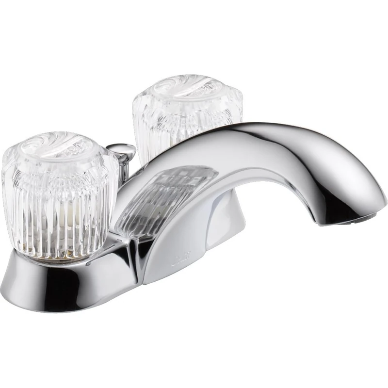 Delta 2522LF Classic Two Handle Centerset Bathroom Faucet, Chrome - Image 1