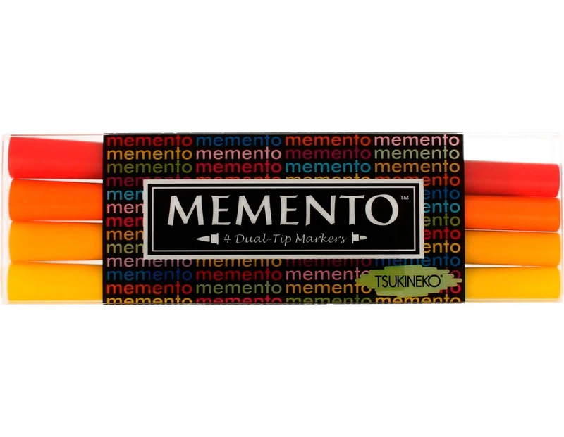 Tsukineko Set of 4 memento flambée felt tip pens 0.2 mm approx. - Image 1
