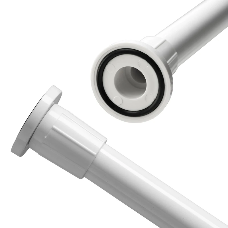 Croydex Telescopic Shower Curtain Rod Extends from 1060mm to 1830mm White - Image 1