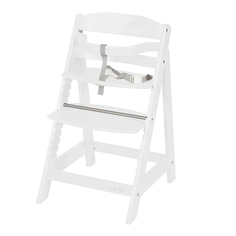 roba Wooden Adjustable Highchair Sit Up III - Grow-Along Chair For Babies and Children - From 6 Months Onwards - White