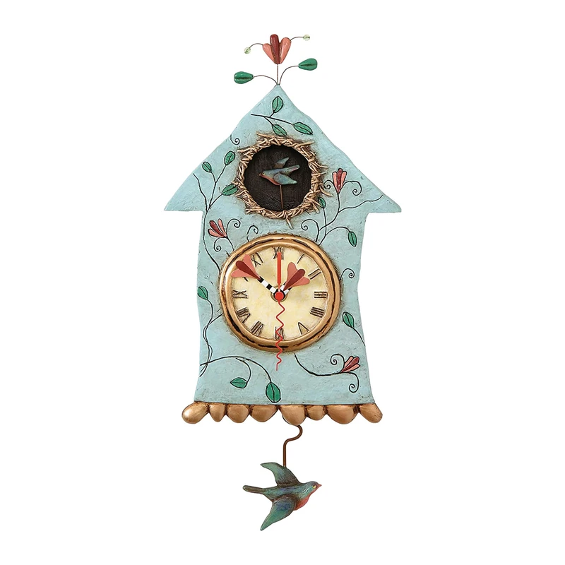 Enesco Allen Designs Fly Bird Novelty Wall Clock - 30cm