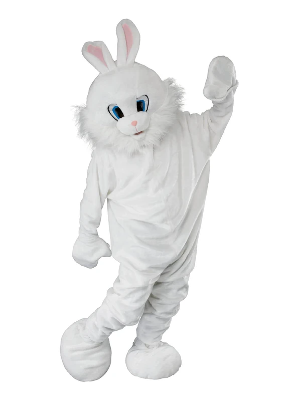 Rubies Charming White Jumbo Bunny Mascot Costume Set for Adults - Perfect for Birthday Parties, Events, Theater, Easter, Parades, & More Halloween, World Book Day