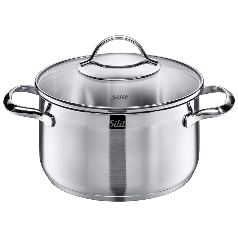 Silit "Achat High Casserole with Lid, Silver, 20 cm