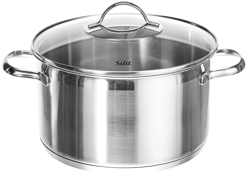 Silit Achat High Casserole with Lid, Silver, 24 cm