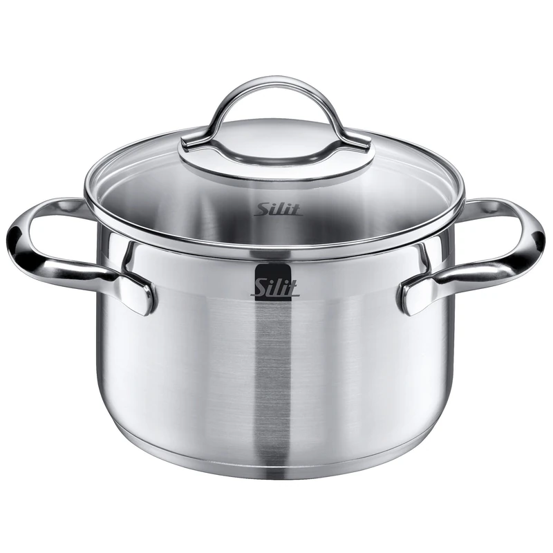 Silit "Achat High Casserole with Lid, Silver, 16 cm