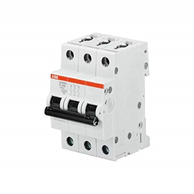 ABB S203M-C16 Miniature Circuit Breaker, 3 Pole, Type C, 10kA/15kA Breaking Capacity, 16 Amp Current (2CDS273001R0164)
