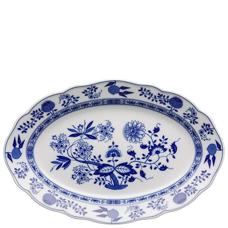 Hutschenreuther 02001–720002–12735 Onion Plate oval 35 CM Blue