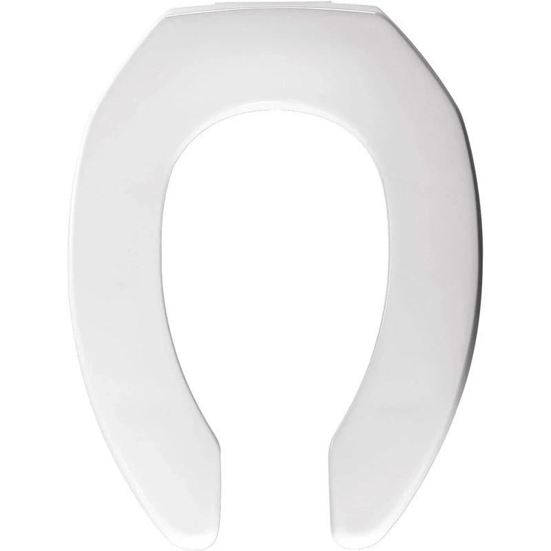 Bemis 2155SSCT 000 Commercial Heavy Duty Open Front Toilet Seat Without Cover That Will slam, Never Loosen & Reduce Call-Backs, White, Elongated-Self-Sustaining Hinges
