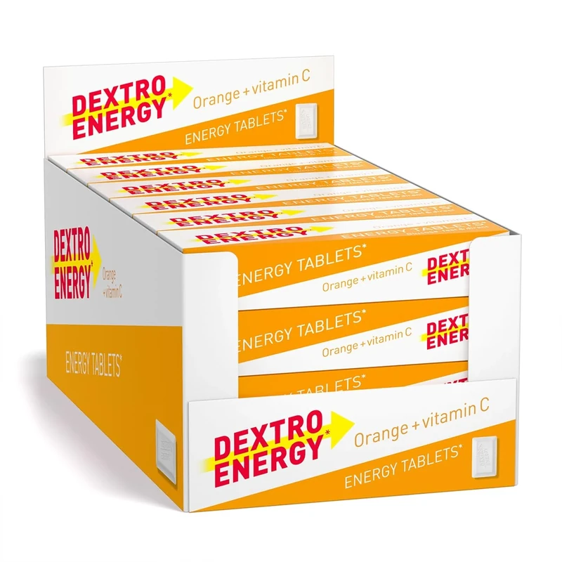 Dextro Energy Orange Tablets - Fast Glucose + Vitamin C, Vegan,24(47g)
