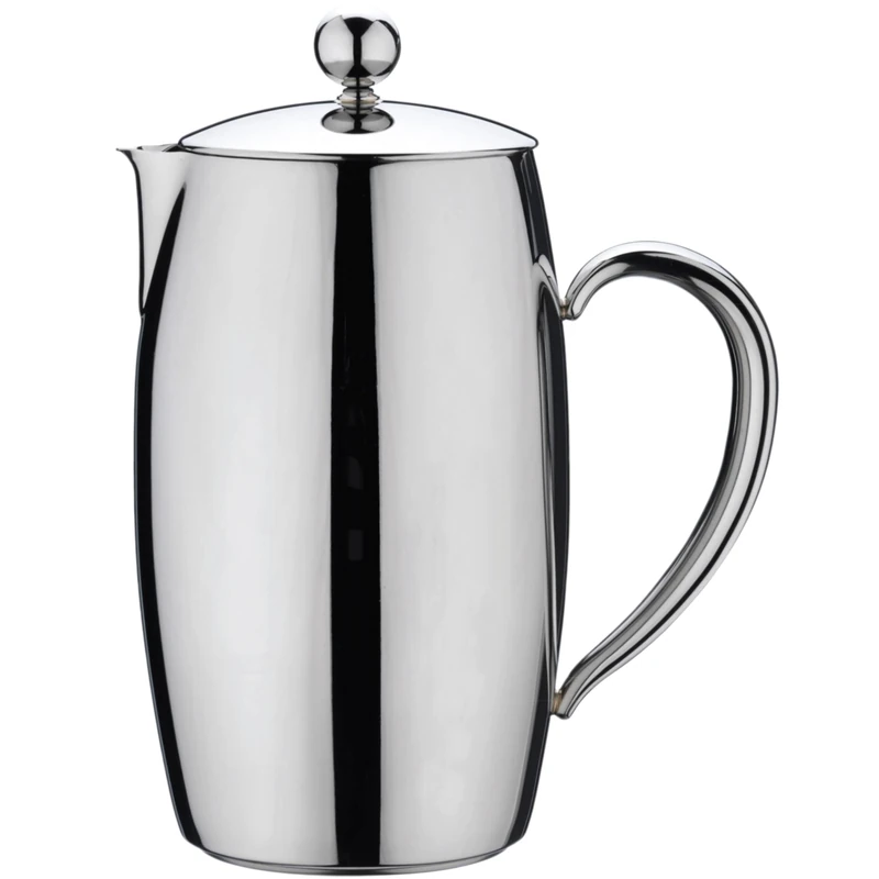 Café Stal Bellux Thermal Wall Cafetiere 8 Cups / 1000ml / 1 litre – 18/10 Stainless Steel Insulated French Press Coffee Maker – Mirror Polished Finish, Cool Touch Handles, Drip-Free Spout