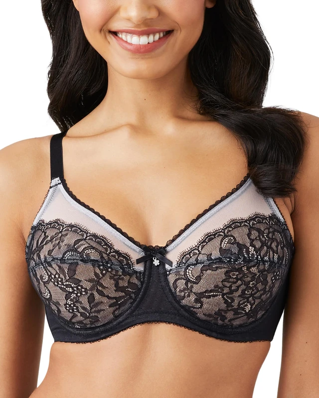 Wacoal Women's Retro Chic Full Figure Underwire Bra, Black, (42) 42DD