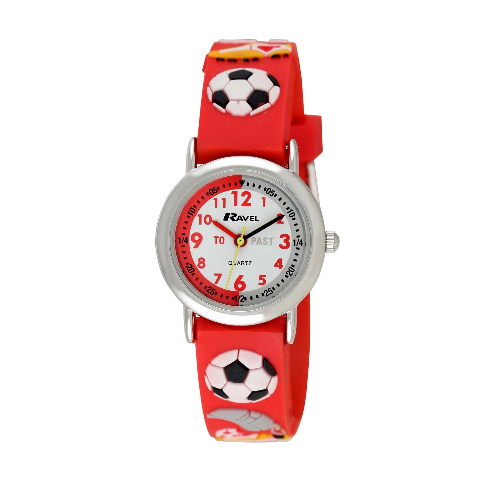 Ravel Children's Red Football Time Teacher Watch