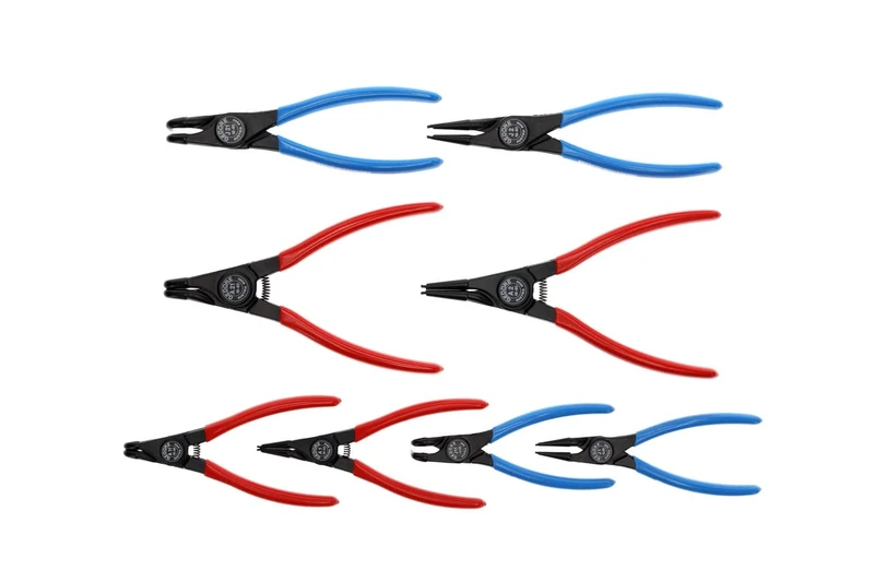 GEDORE 8-pc. Circlip pliers set, Tool set for inner and outer circlips, Straight and 90° angled, S 8008