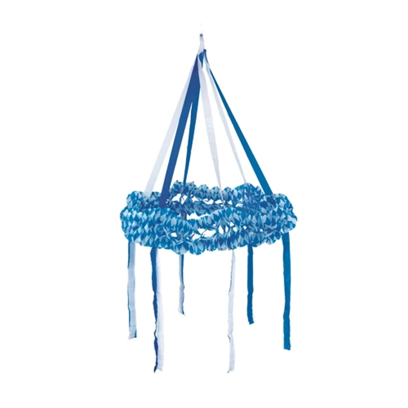 Papstar 18758 1 x Box 5 x Decorative Wreathes Diameter 75 cm Paper Bavarian Blue Flame-Resistant