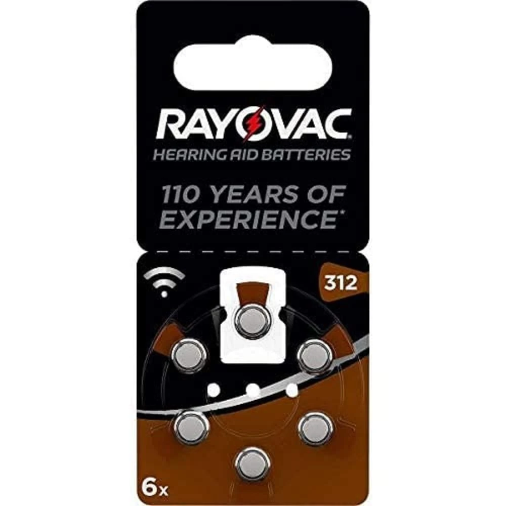 Rayovac Varta Rayovac Acoustic Special Mercury-Free Size 312 Hearing Aid Batteries - 6-Pack