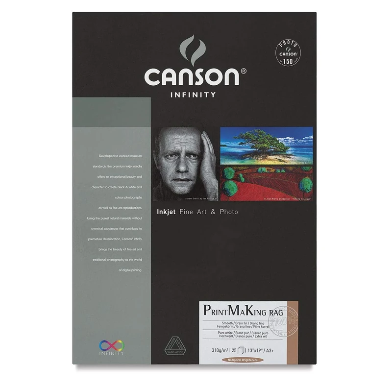 Canson Infinity Print MaKing Rag 310gsm, natural white matte inkjet paper, A3+, box of 25 sheets