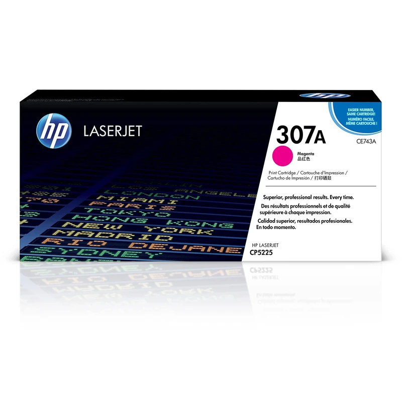 HP CE743A 307A Original LaserJet Toner Cartridge, Magenta, Single Pack