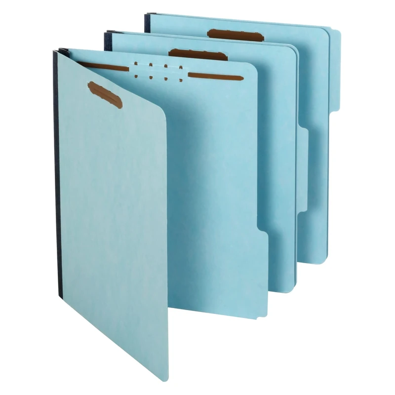 Globe Weis Pendaflex Pressboard Fastener Folders, Letter Size, Light Blue, 1" Expansion, 1/3 Cut, 25/BX (615F21-3BLU)