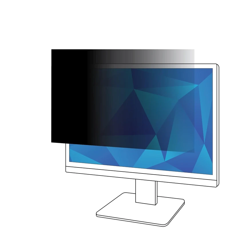 3M Privacy Filter for 21.5 inch widescreen LCD monitor. Black anti-glare privacy screen. Protect data from visual hacking.