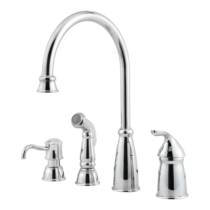 PFISTER GT26-4CBC Avalon 1-Handle Kitchen Faucet w/Side Spray, Chrome - Image 1