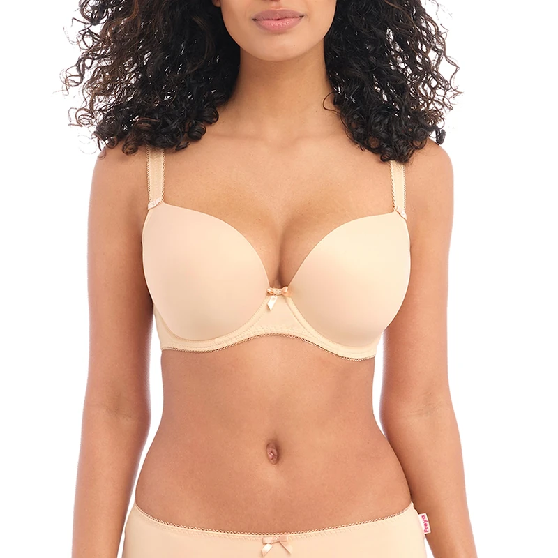 Freya Deco Underwire Moulded Plunge Bra, Nude, 34DD