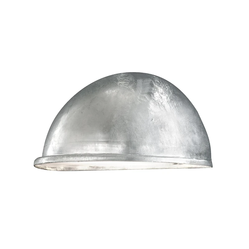 Konstsmide 7326-320 Torino Big Down Round Marker Outdoor Wall Light / 1 x 40 W E27 Max Wall Lamp / Frosted-Opal Acrylic Lens / IP23 / Outside Light RAW Galvanised Steel