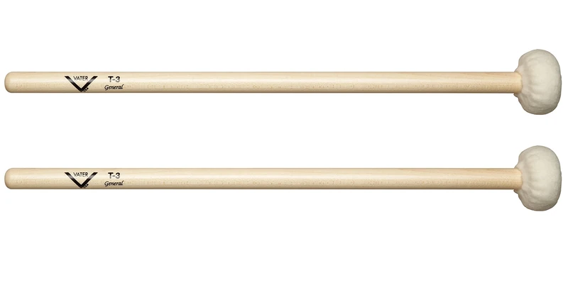 Vater Drumsticks T3 - Timpani Mallets - Straight Shaft - Straight Shaft- General Medium Soft