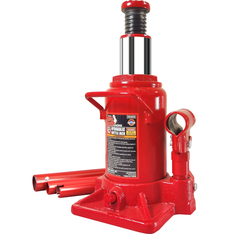 BIG RED T91207A-1 Torin Hydraulic Stubby Low Profile Bottle Jack, 12 Ton (24,000 LBs),Red