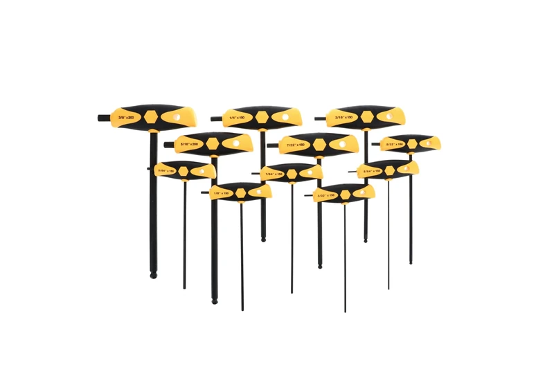 Wiha 33494 11-Piece Soft Grip T-Handles Ball Hex Inch Dual Drive