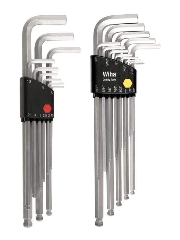 Wiha 66993 Inch and Metric Ball End Hex L-Key Sets, 2-Pack, Black