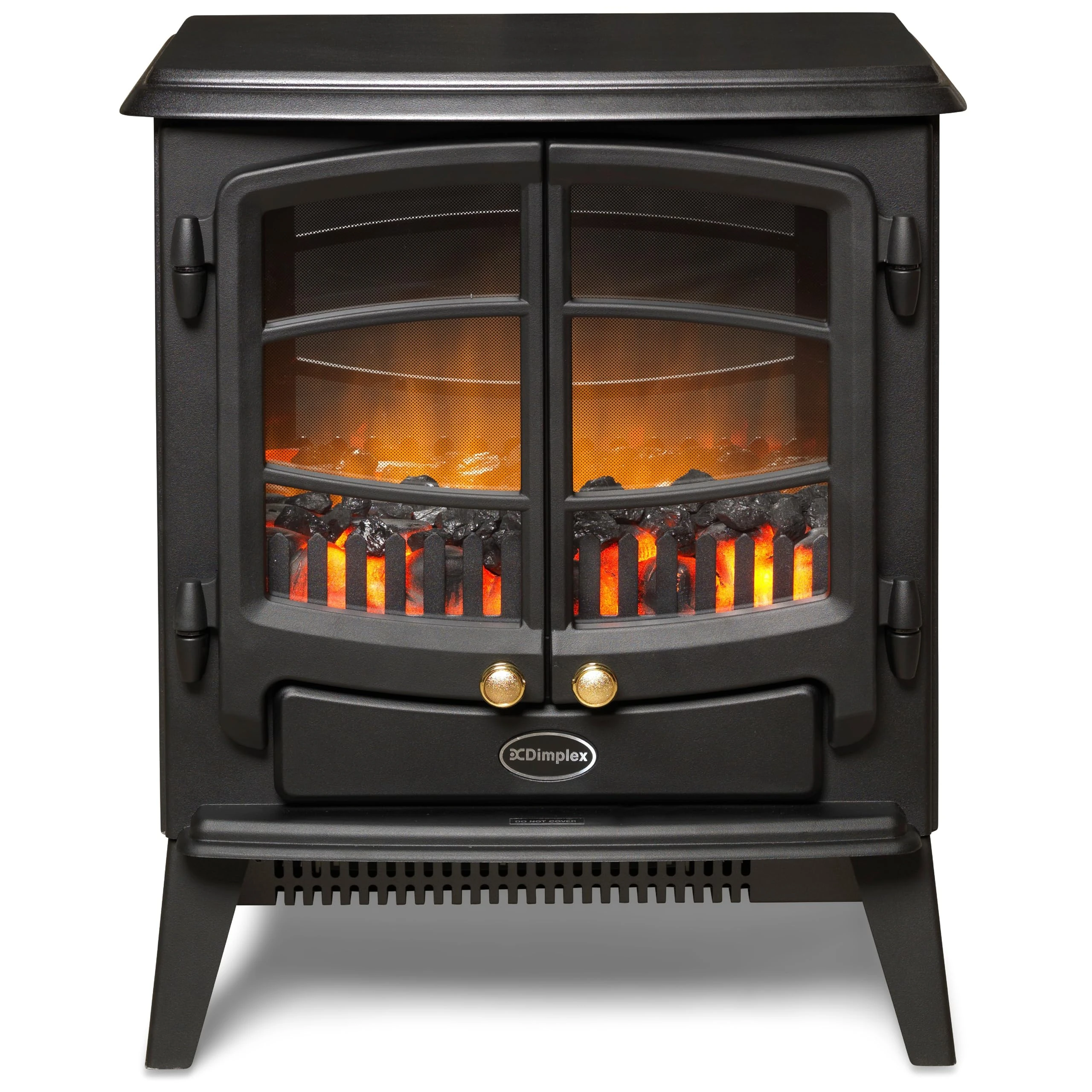 Dimplex Tango Optiflame Electric Stove, Black Freestanding Fire with Coal Fuel Bed, LED Flame Effect, Thermostat, 2kW Fan Heater, A Choice Of 1000 or 2000 Watt Heat Settings and Remote Control