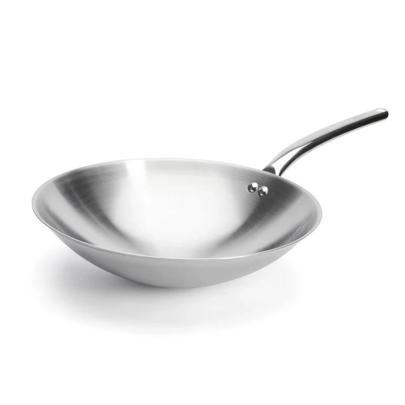 De Buyer 3122.36 Stainless Steel Stainless Bottomless Wok for Induction Hob