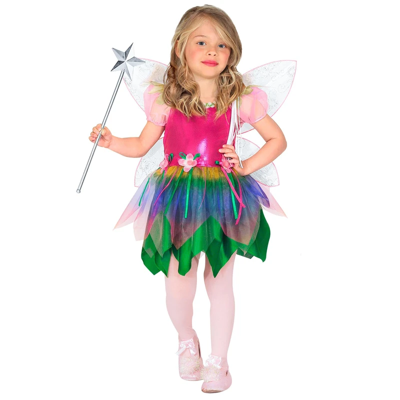 Widmann 55578 Rainbow Fairy Costume - Dress and Wings Set