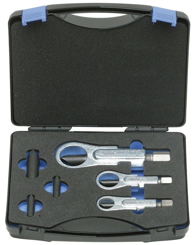 Gedore 2017008 (Series 1.26 / K-3) Nut Splitter Set for Splitting Nuts 10mm M6 to 36mm M24