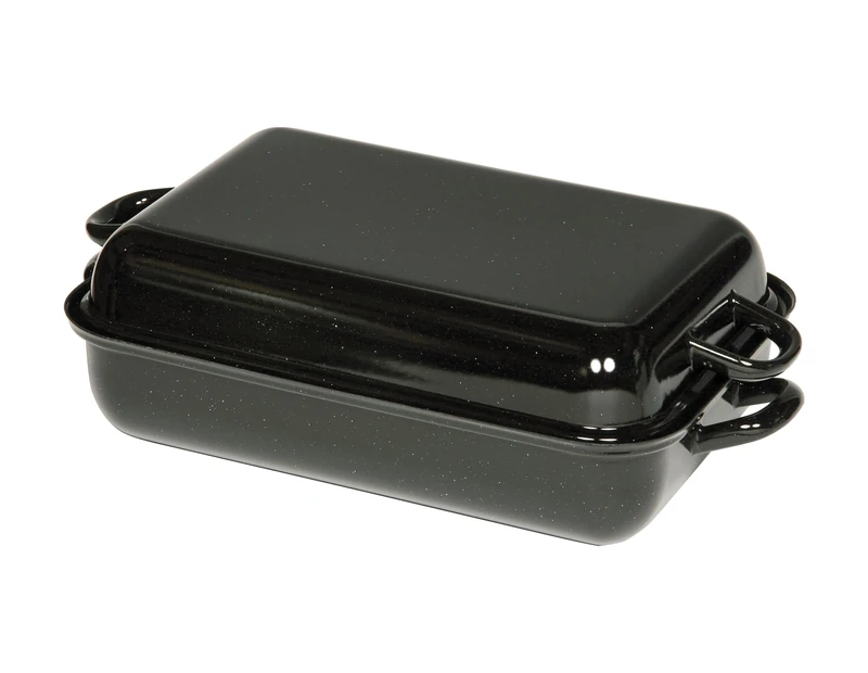 Riess Classic - Fry- And Baking Pans Rectangular Baking Dish With Lid Dimension 32 X 22 Cm Black - Image 1