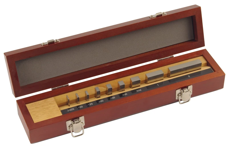 Mitutoyo Steel Rectangular Micrometer Inspection Gage Block Set, ASME Grade AS-1, 0.0625-2.0" Length (9 Blocks)